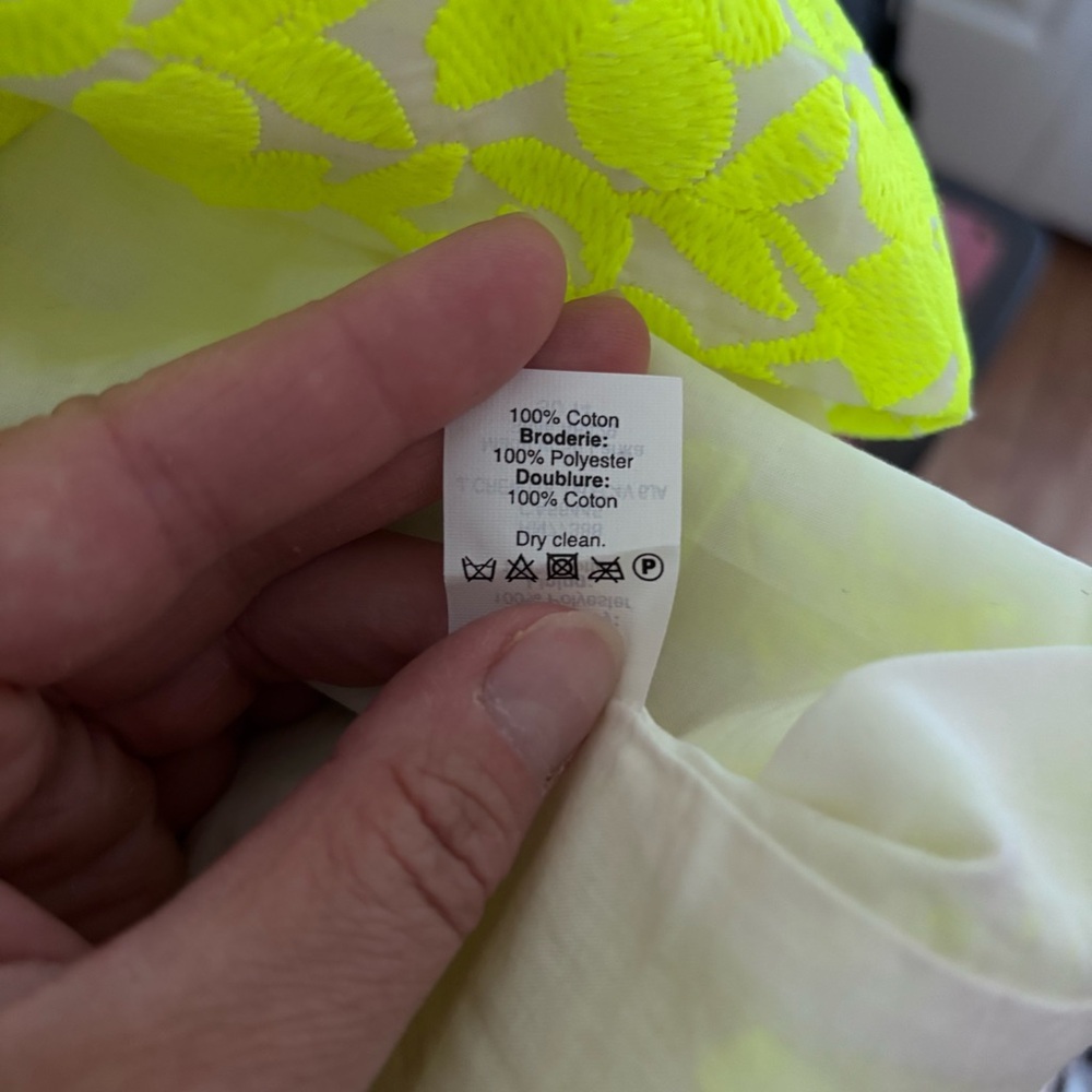 J. Crew Neon Yellow Floral A-Line Skirt - Picture 8 of 9